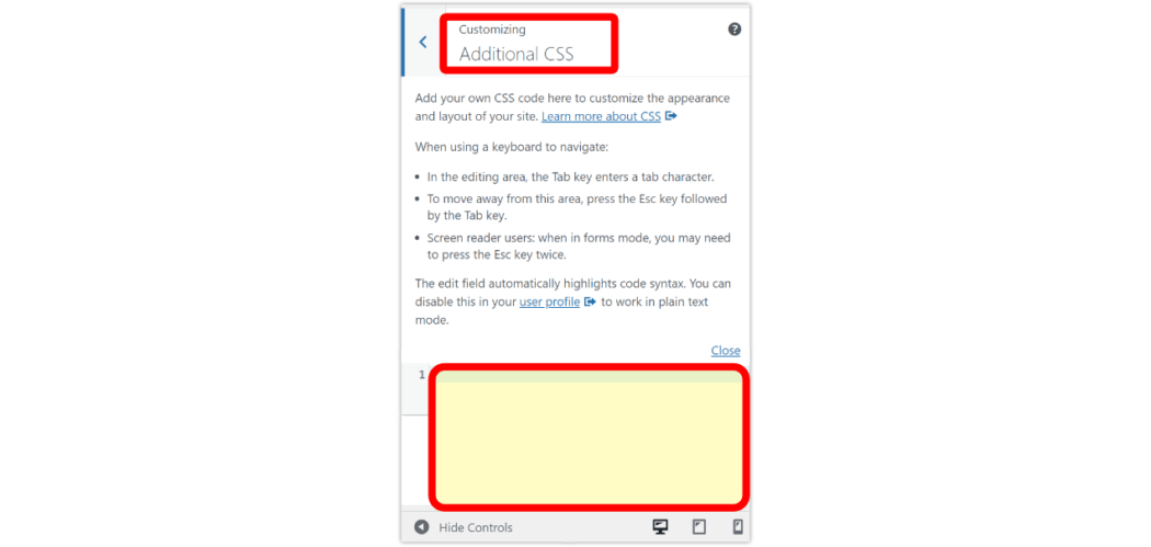 WP 默认自定义添加 CSS