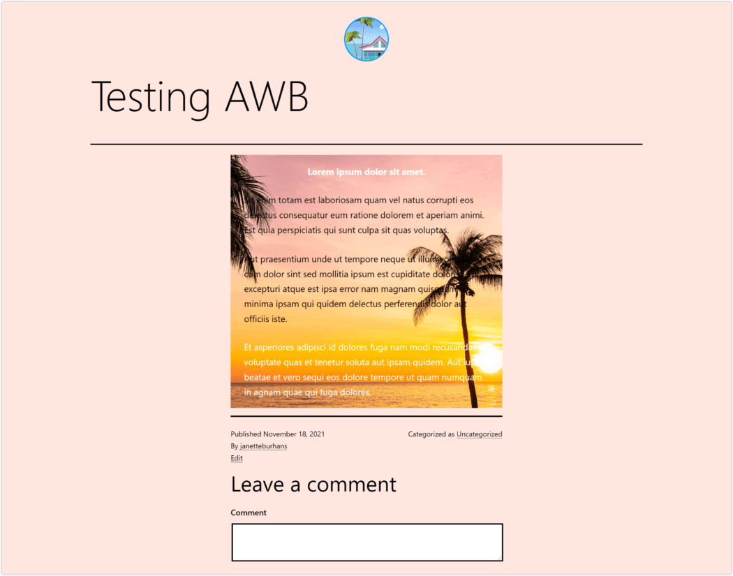 使用 AWB 插件发布背景图片