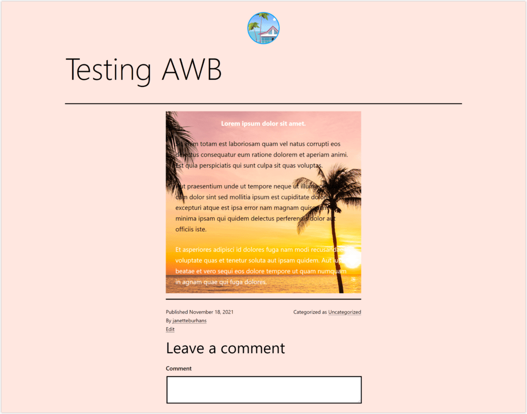 使用 AWB 插件發布背景圖片