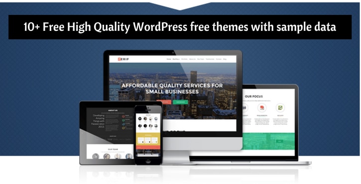 带有示例数据的 WordPress 免费主题