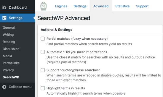 SearchWP 高级设置