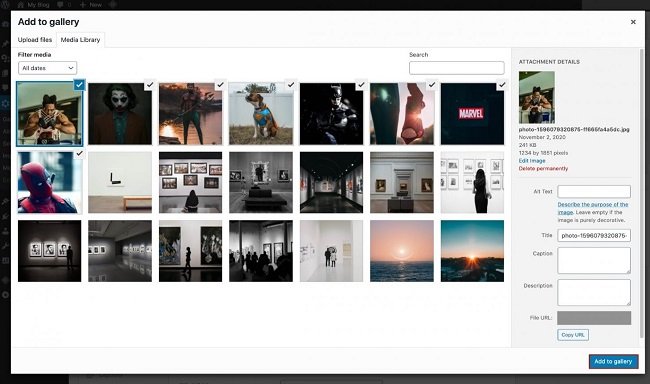 Modula upload your images