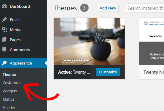WordPress 定制器