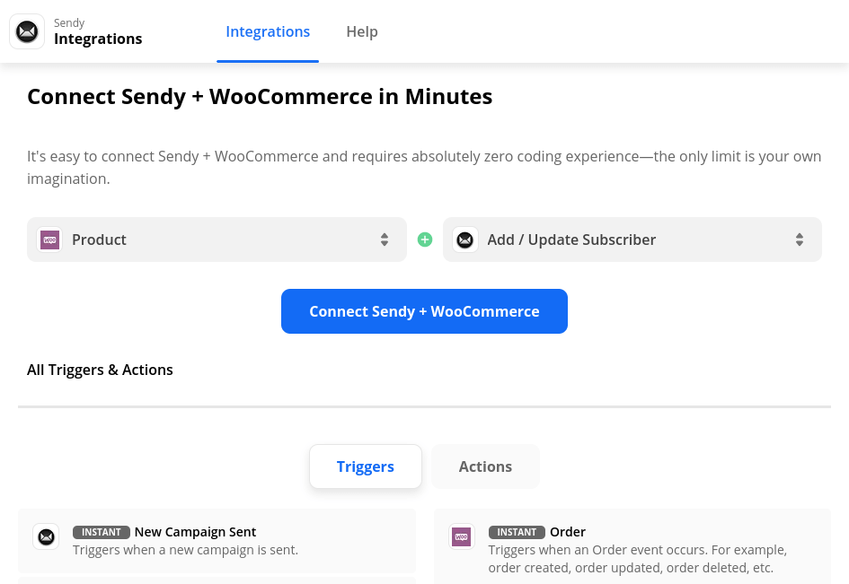 Zapier 上的 Sendy + WooCommerce