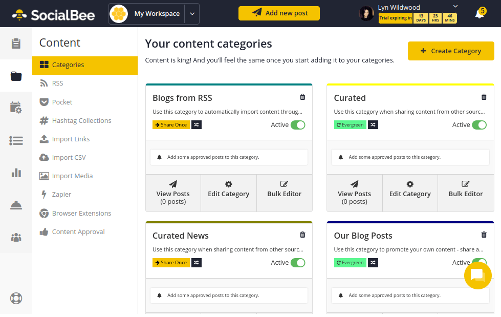 SocialBee - 分类
