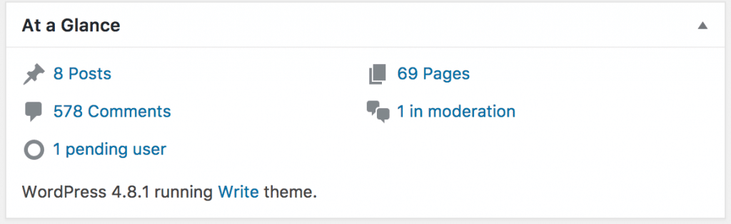 WordPress“概览”仪表板小部件