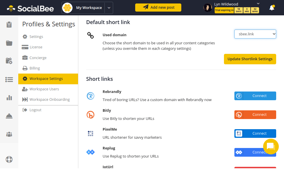 SocialBee - URL 缩短器