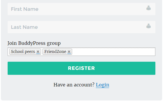 选择 BuddyPress 群组加入注册