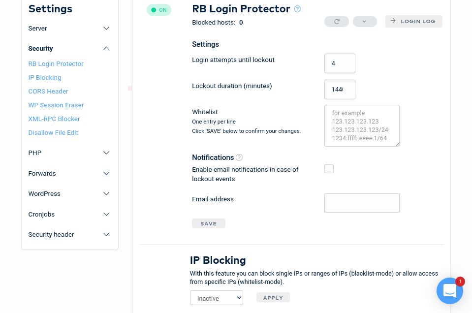 Raidboxes - 登录保护