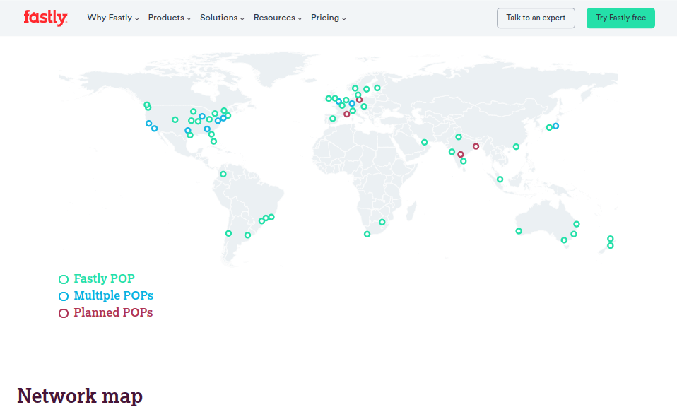 Fastly - CDN地图