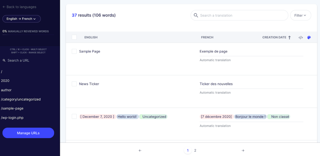 使用 Weglot 翻译您的 MH 杂志 WordPress 主题 - 搜索