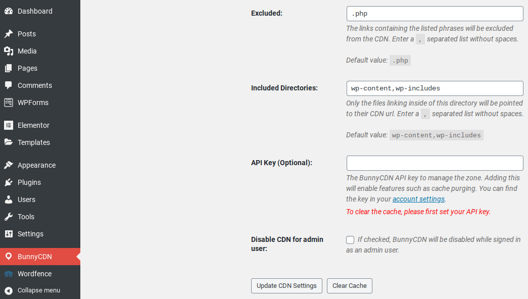 BunnyCDN WordPress 插件