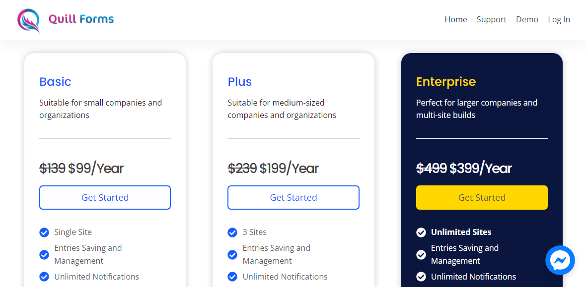 quill forms 最好的 wordpress 表单插件定价