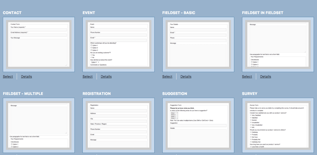 Contact Form 7 Skins 中的一些可用模板