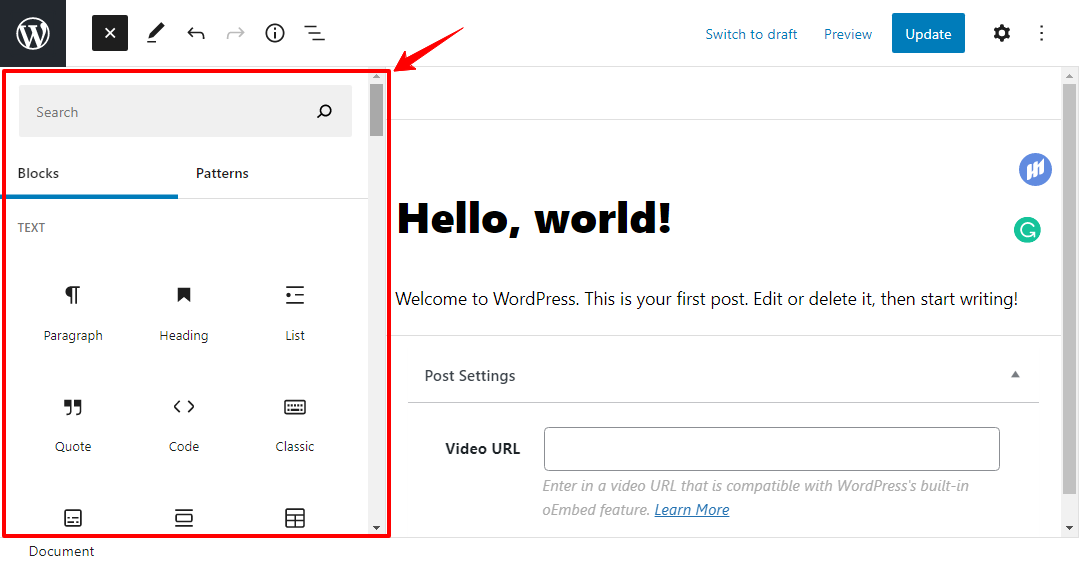 wordpress 古腾堡块