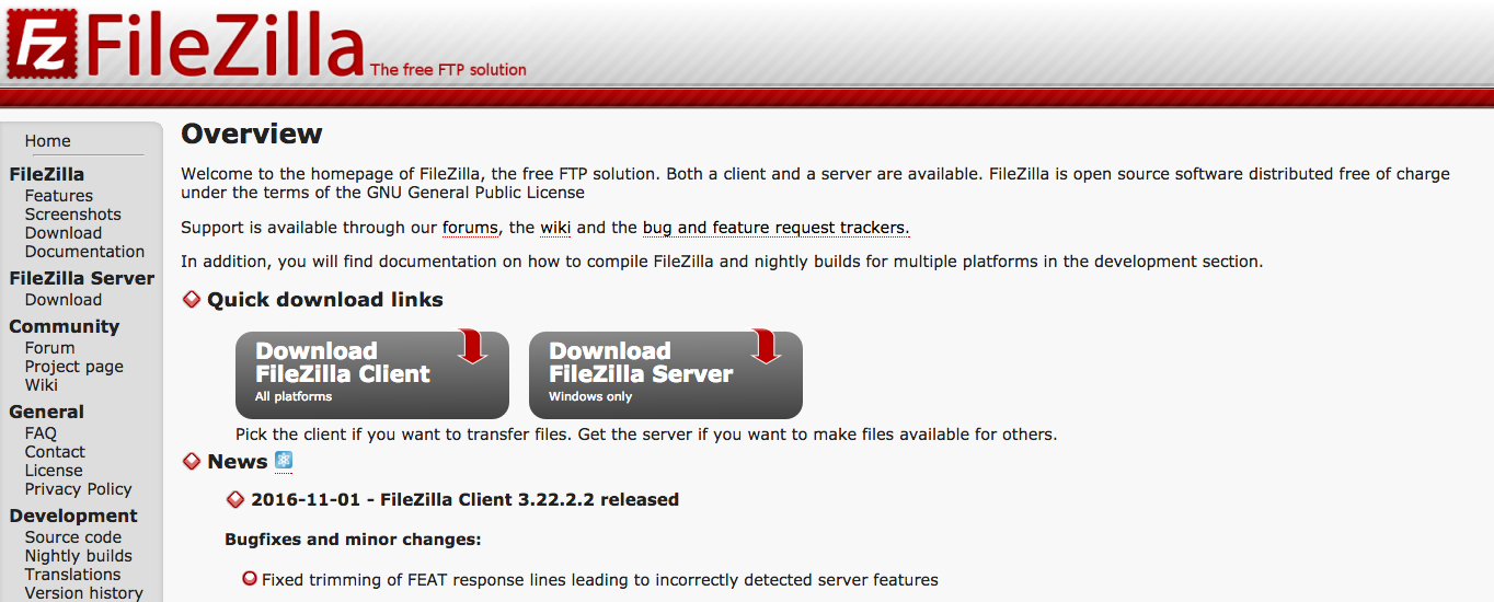 FileZilla 是一个很棒的免费 FTP 客户端。
