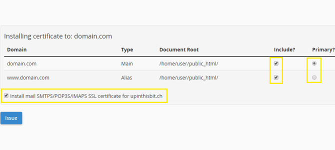 让我们为 cPanel 选项加密。