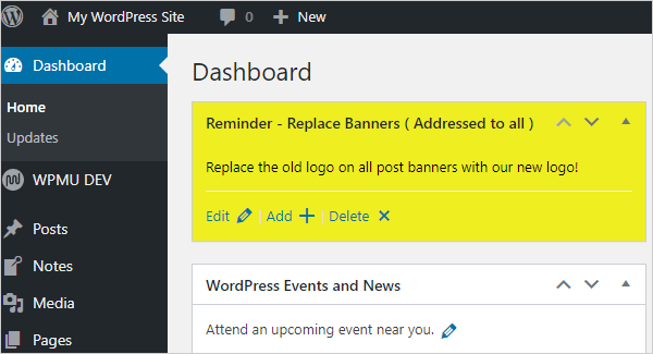 WP Dash Notes - 仪表板注释