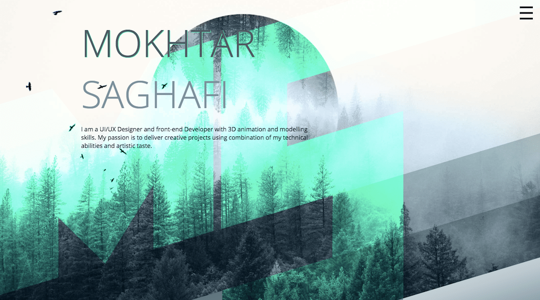 UI/UX 设计师 Mokhtar Saghafi 的网站。