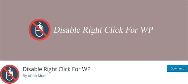 禁用WP的右键单击。