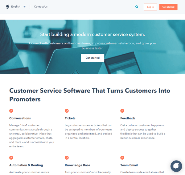 HubSpot 主页屏幕。