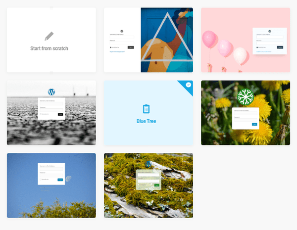 预设登录页面模板截图。