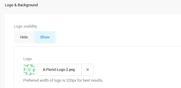 徽标上传部分的屏幕截图。