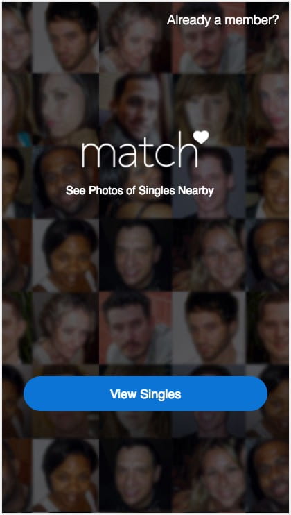 Match.com 的 CTA 显然希望您点击查看谁是单身。