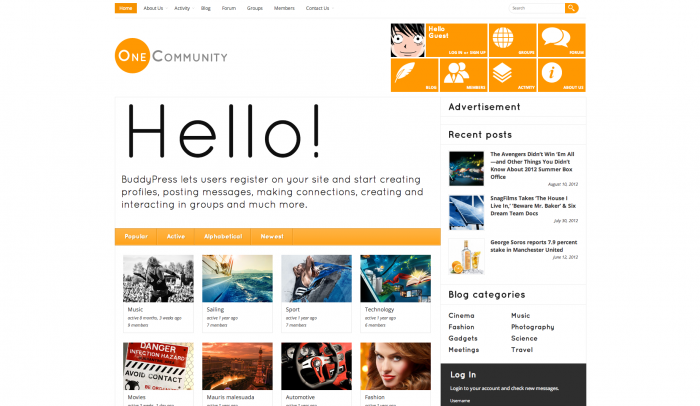 OneCommunity 多彩 WordPress 主题