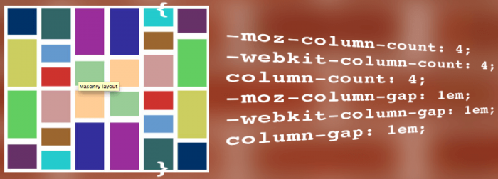 用于列数的 CSS 旁边的砌体图像