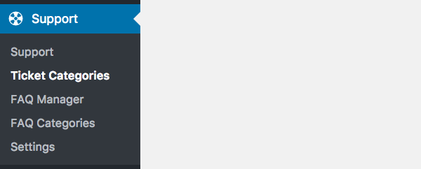 WordPress 管理员中的支持系统插件