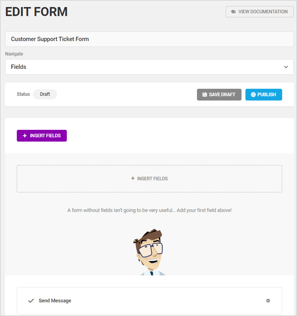 Forminator 编辑表格屏幕。