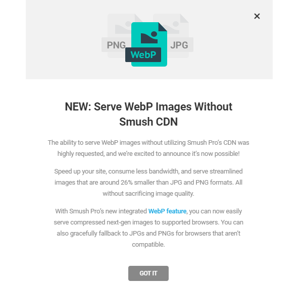 webp公告页面截图。