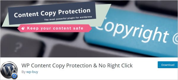 WP 内容复制保护和无右键单击 WordPress 插件