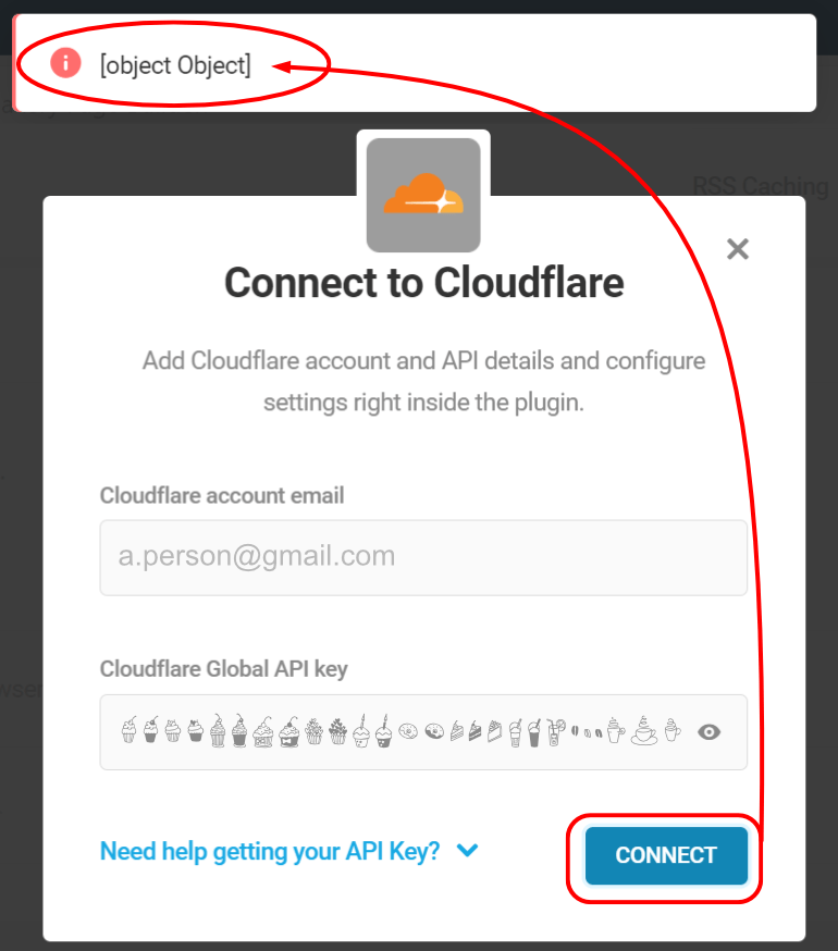 连接 Cloudflare 错误消息