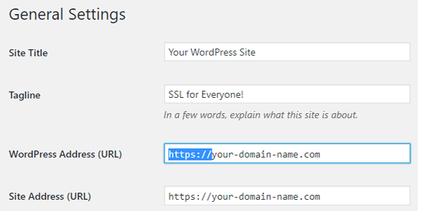 在站点的常规设置中更改 WordPress 和站点 URL