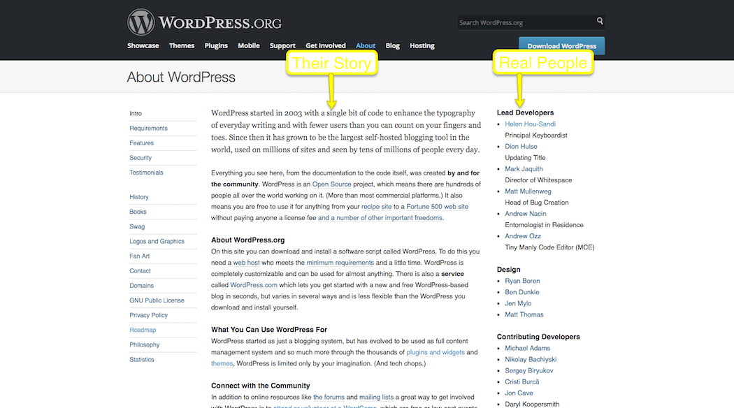 WordPress 关于页面信任标记