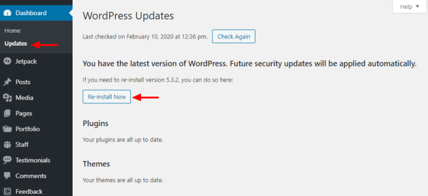 WordPress 更新