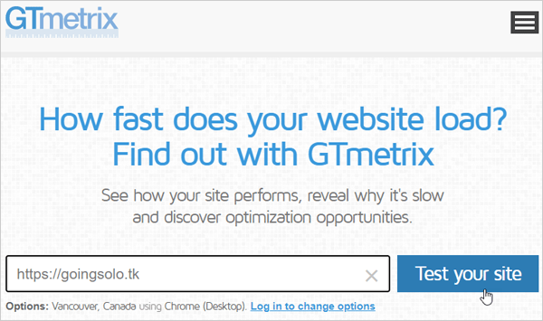 GTmetrix 页面速度测试