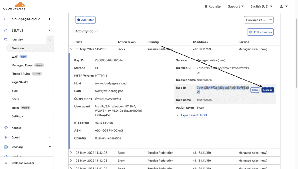 使用Cloudflare后提示“error reference number: 1020”错误的解决办法插图2