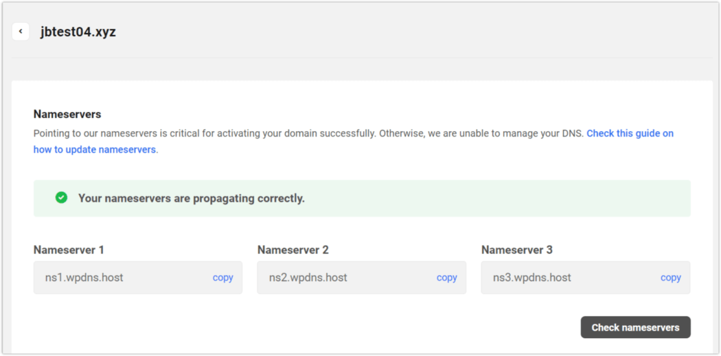 检查dns - 名称服务器是否正确传播(wpmudev)