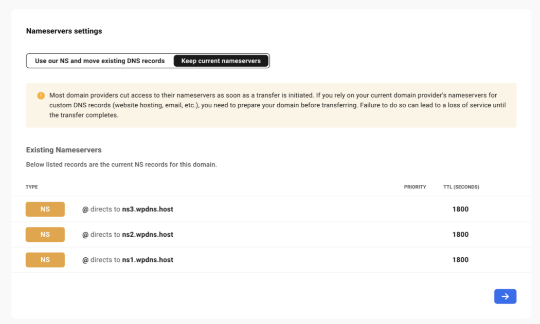 当前的名称服务器。