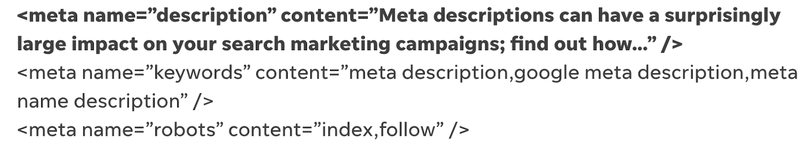 HTML 中的元描述示例