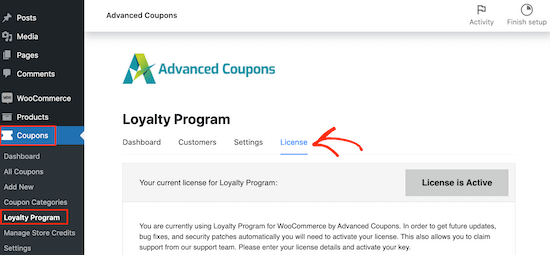 向Loyalty Program WordPress 插件添加许可证