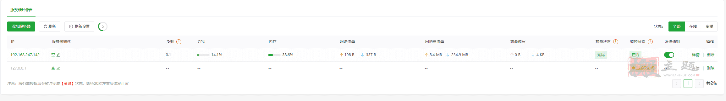 多服务器监控之BT宝塔堡塔云监控 主控端及被控端安装设置图文教程插图8